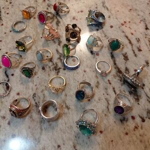 Elegant Silver and Gemstone Ring Collection